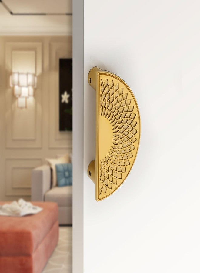 HARMONUS 8-inches Round Shape Glass Door Handles for Main Door, PVD Gold Door Handles, Wardrobe Handles, Handles for Doors,Glass Door Pull Handle (Pack of 1 Set,HI-620 PVD Gold Finish) - Image 2